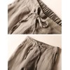 IXIMO Women's Tapered Pants 100% Linen Drawstring Back Elastic Waist