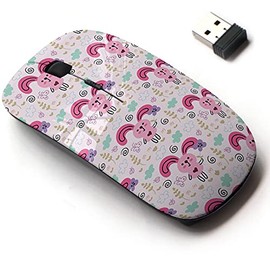 2.4G Wireless Mouse with Cute Pattern Design for All Laptops and Desktops with Nano Receiver - Repeat Cute Bunnies
