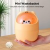 Cute Mini Desktop Trash Can, Cartoon Cat Animal Shape Waste