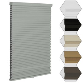 MYshade Cordless Blackout Window Blinds & Shades Pull Down Room Darkening Window Shades Light Blocking Honeycomb Cellular Shades for Indoor Windows Easy to Install 39 inch Wide, H72 Grey Blinds