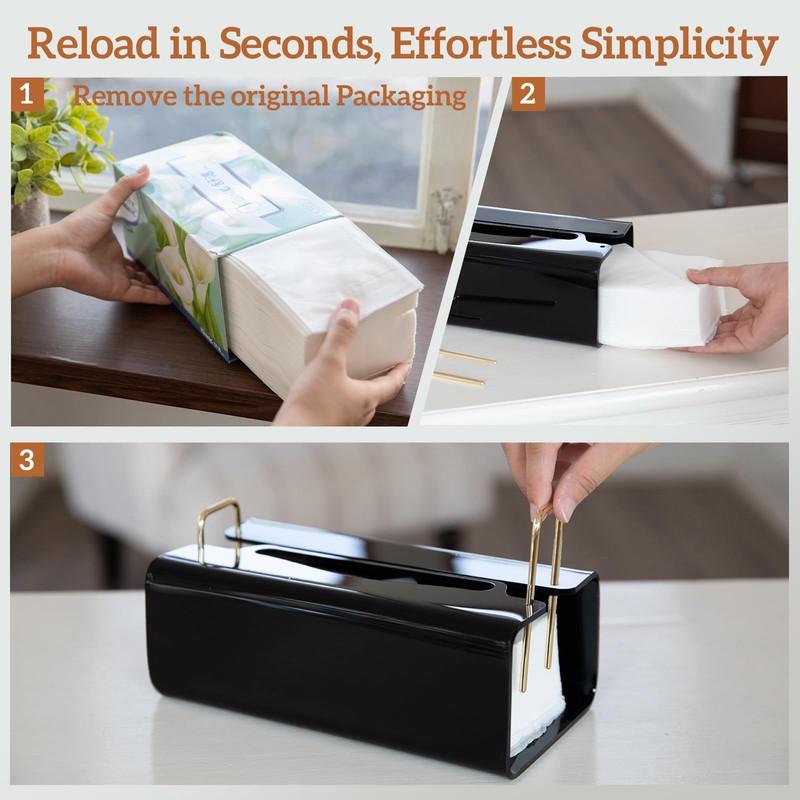 Acrylic Tissue Box Holder Rectangle​ with Curved Design - Decorative
