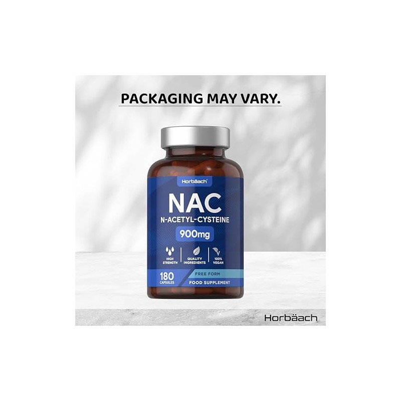 NAC N-Acetyl-Cysteine 900mg Supplement | 180 Vegan Capsules | Amino