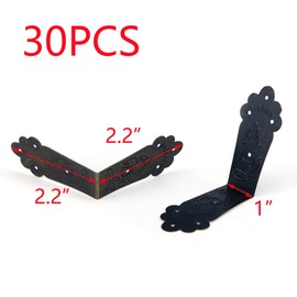 Tulead 30PCS Bronze Iron Edge Guard Decorative Corner Brackets Decorative Furniture Corner Edge Brackets 2.2"x2.2"x1" Vintage Corner Guard with Mounting Screws