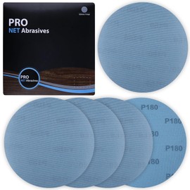 LEONTOOL 9 Inch Mesh Abrasive 180 Grit 5 Pack Hook & Loop Drywall Sanding Discs, Aluminium Oxide Nylon, Compatible with Orbital & Random Orbital Sanders, Ideal for Metal, Wood & Gypsum