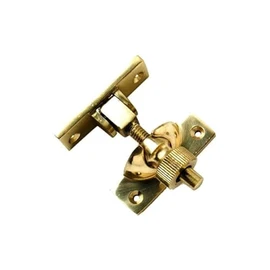 Merriway BH02588 Brighton Style Screw Down Sash Window Fastener Lock- Polished Brass