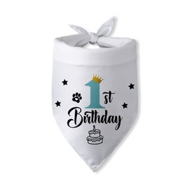 Dog First Birthday Dog Bandanas Dog 1st Birthday Boy Pet Dog Triangle Scarf for Dog Lover Puppy 1st Birthday Girl Birthday Party Decorations Photo Props for Large Medium Small Dog