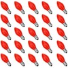 25 Pack C7 Red LED Christmas Light Bulb, C7 Red