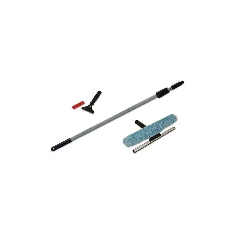 Boardwalk 12\" Wide Combo Aluminum Window Cleaning Kit with 8