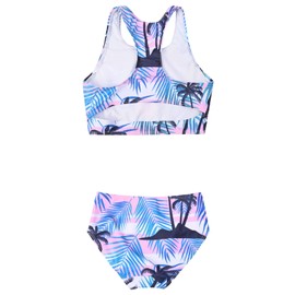 Perfashion - Traje de baño de dos piezas para niñas, traje de baño tipo tankini, Coconut Tree K04, 4-5T