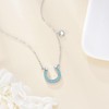 POPLYKE Horseshoe Necklace for Women 925 Sterling Silver Turquoise Pendant