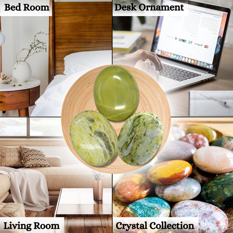 Amazing Gemstone Serpentine Crystals and Healing Stones - Large Palm