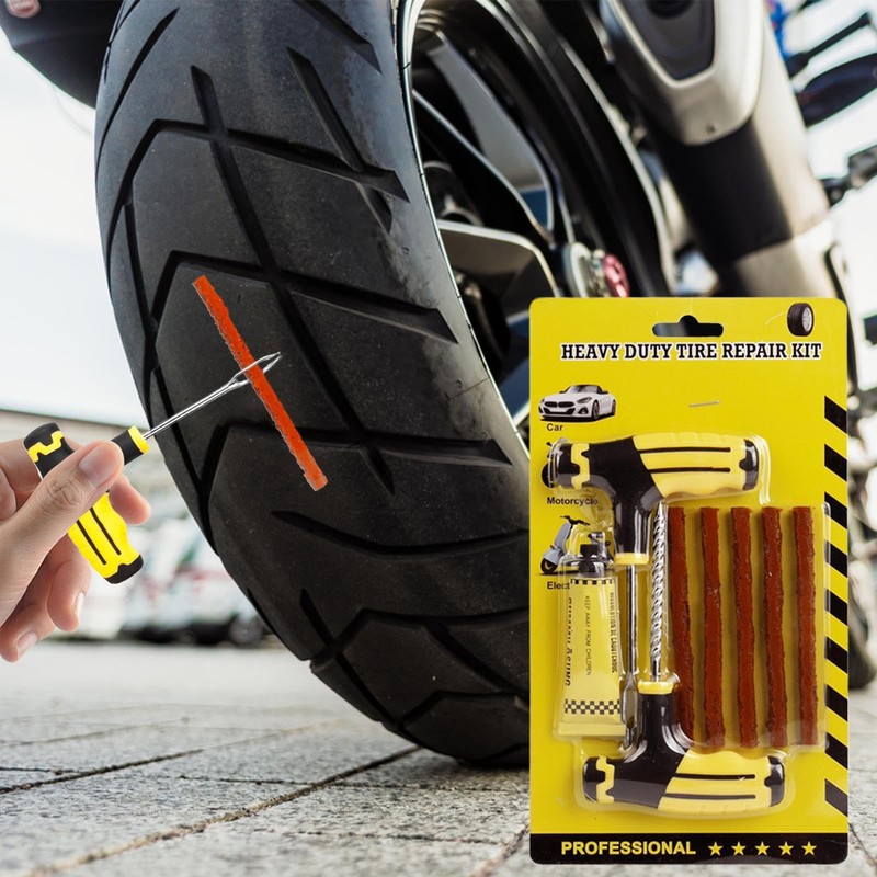 Flat Tire Repair Kit,Heavy Duty Car Flats Tire Plug Kit