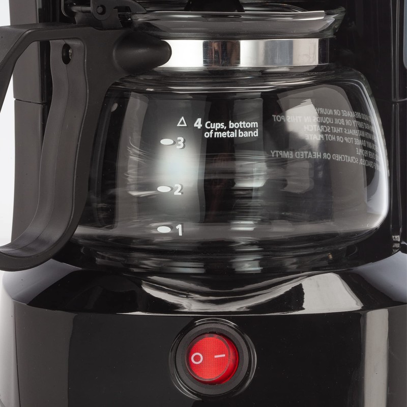 Dominion 4-Cup Coffeemaker Compact Coffee Pot Brewer Machine, Quiet with