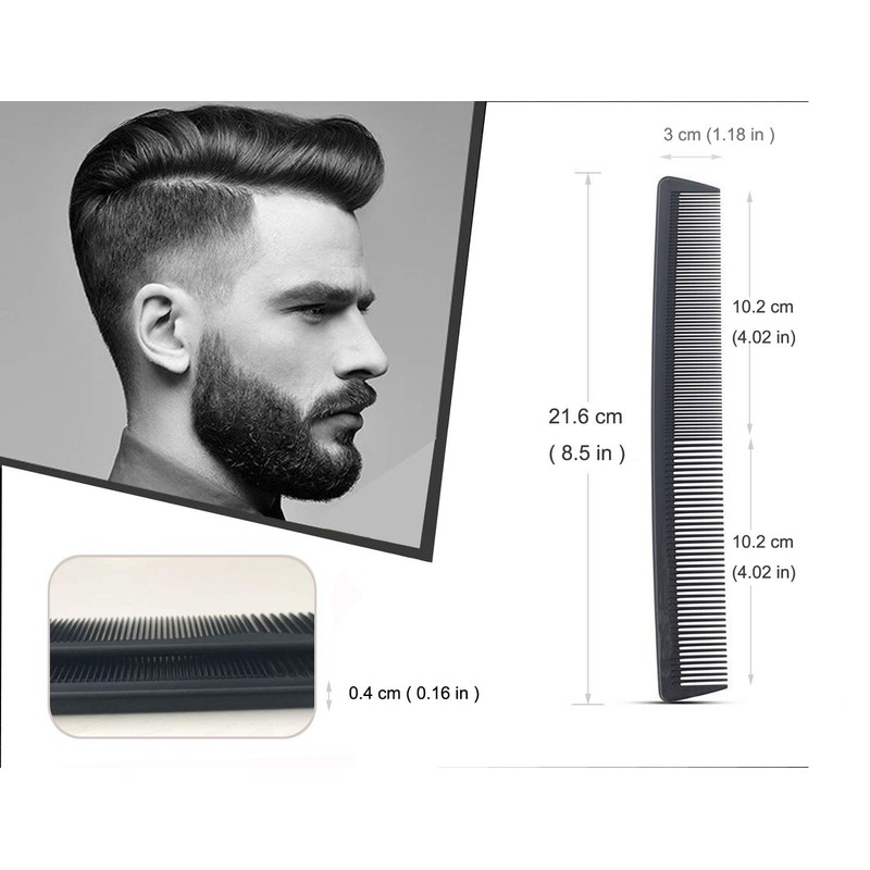 AFT90 Carbon Fiber Cutting Comb, Professional 8.15” Styling Comb, Hairdressing