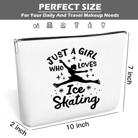 JJOINUS Ice Skater Makeup Bag for Women, Best Friend Sister Gifts, Zipper Pouch Bag for Ice Skater Lover Christmas Birthday Gift, 10x7