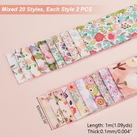 AHANDMAKER 40 Stripes Quilting Strips for Crafts and Sewing Floral Pattern Jelly Roll Fabric Strips 2.56 Inch Patchwork Quilting Strips for DIY Crafts Home Decor