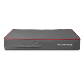 The Dog's Bed Replacement Outer Cover ONLY (Outer Cover ONLY - NO Bed, NO Waterproof Inner) for The Dog's Bed, Washable Oxford Fabric, Large 40” x 25” x 6” (Grey with Red Trim)