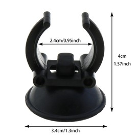 LUORNG 12 Aquarium Heater Suction Cups with 0.95 Inch Clip Black Standard Heater Rod Holder Fish Tank Clip (Not for Airline Tubing), Suction Base 1.3 Inch