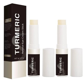 2PCS Turmeric Retinol Eye Cream Stick, Under Eye Bags Cream, Reduce Dark Circle and Puffy Eye, Hydrating Eye Serum