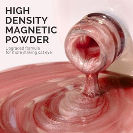 MelodySusie Glass Cat Eye Gel Nail Polish, Blush Pink Glitter Holographic Magnetic Nail Polish with Magnet, 0.5 Fl Oz UV Nail Polish for Nail Art Manicure Salon DIY at Home B5601