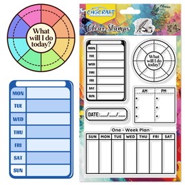 CHGCRAFT Schedule Clear Stamps Weekly Plan Transparent Stamps Silicone Clear Stamp Seals for DIY Scrapbooking Photo Album Decoration, 4.3x6.3 inch