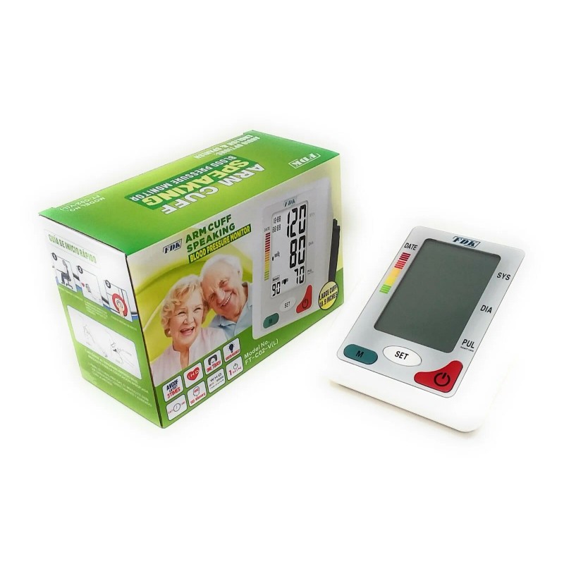 FDK Arm Cuff Bilingual Speaking Blood Pressure Monitor with Batteries