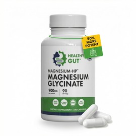 Healthy Gut, LLC- Healthy Gut MagnesioHP  Glicinato ultra puro con cero rellenos  180 mg de glicinato de magnesio  90                                 