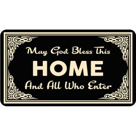 HAOWSMAT Welcome Doormat Funny Front Door May God Bless This Home and All Who Enter Doormat Anti-Slip Mats Home Decor,Welcome Mat Gift Door Mats for The Entrance Way Indoor 30"(W) X 17"(L)