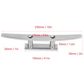 Dock Cleat,2 Hole 10in Low Flat Dock Cleat Deck Rope Holder Tie Down 316 Stainless Steel Boat Cleat for Boat Yacht