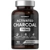 Activated Charcoal Capsules | High Strength 780mg | Digestion Supplement from Natural Coconut | 90 Tablets | by Horbaach