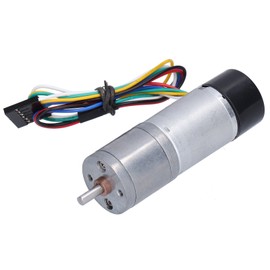DC Geared Motor with Encoder Speed Measuring Signal Feedback Smart Car Dedicated JGA25‑371DC24V 620RPM