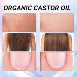 Aceite de Ricino Orgánico con Rodillo de Cuarzo Rosa,Aceite de Ricino Prensado En Frío,Aceites Hidratantes para La Cara y La Piel, Reduce Las Líneas Finas, para El Brazo, La Piel,El Cuerpo (1PCS)