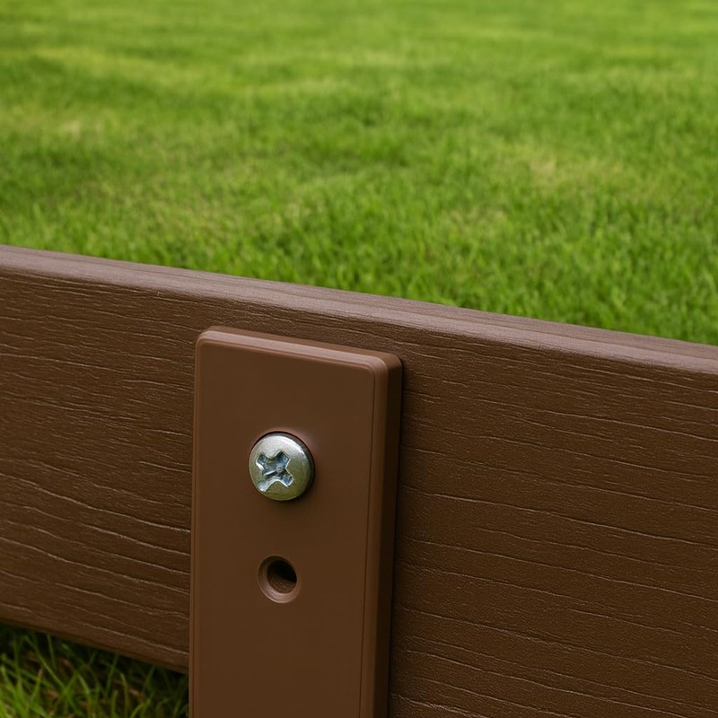 12" Plastic Bender Board Stakes Teak Color Heavy Duty Landscaping