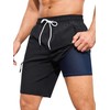 SILKWORLD Mens Swim Trunks with Compression Liner 9 Inch Inseam