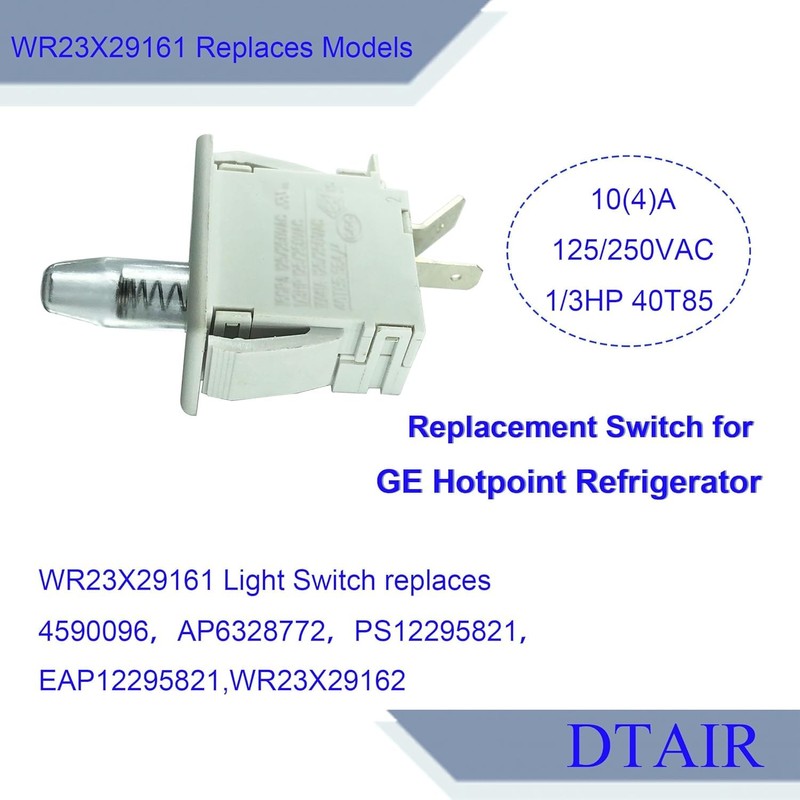DTAIR WR23X29161 Refrigerator Door Light Switch Replacement for GE Refrigerator