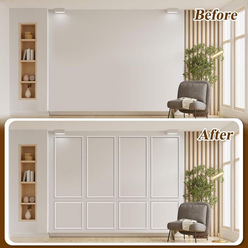 Pangda Peel and Stick Wall Molding Kit, 3D Premade Accent