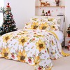 EVENHUG 100% Cotton Quilt Queen Size Yellow Sunflower Bedding Set