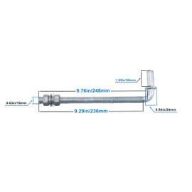 Dailydanny J-Bolt Post Hinge with 5/8" Hinge Pin Galvanized Post Gate Hinge for Chain Link Fence, Washers & Nuts Included (10" (2 Pcs))