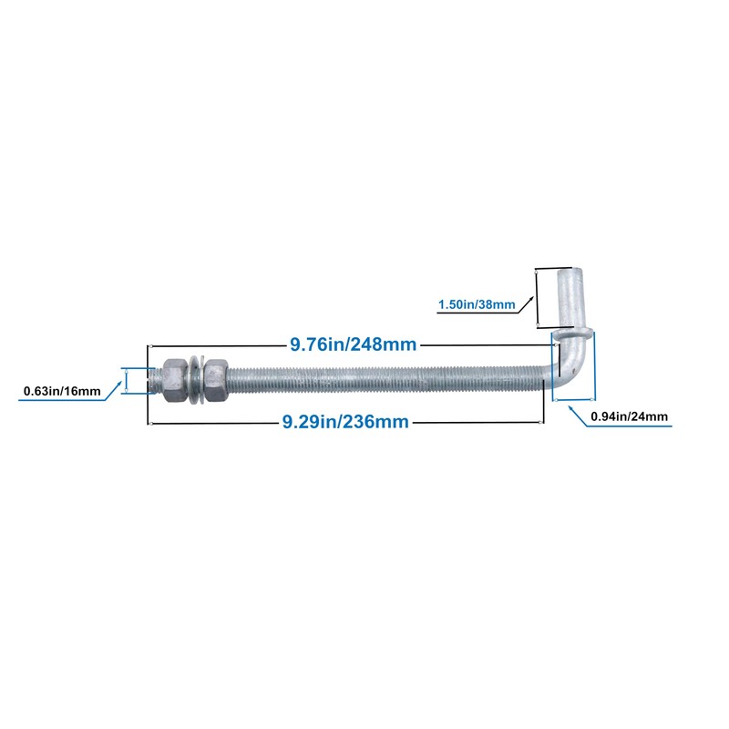 Dailydanny J-Bolt Post Hinge with 5/8" Hinge Pin Galvanized Post