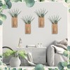 Marsui 4 Pack Wood Wall Planter Vase with Artificial Eucalyptus