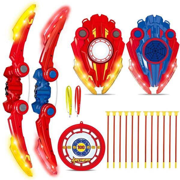 Kids Bow and Arrow Set, LED Light Up Archery Toy