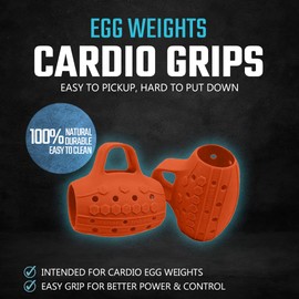 Egg Weights Colored Cardio 2.0 lbs Pair Replacement Grips Anti-Slip Silicone Rubber Finger Loop for Cardio Egg Weights (﻿Orange)