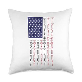 Bike Biking Cycling American Flag Cool Sports Lovers Gifts Throw Pillow