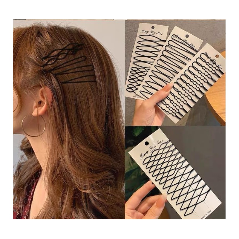 12Pcs Black Hair Bobby Pins, Mini Invisible Bangs Clips, Fashion
