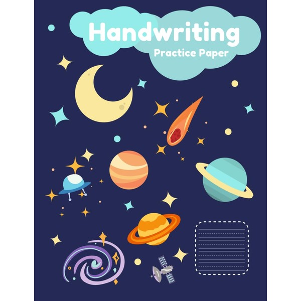Handwriting Practice Paper, Preschool Pre-handwriting, Lined paper with dotted midline: