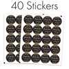 Black and Gold 80th Birthday Thank You Stickers - 1.75