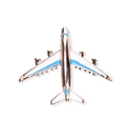 White Enamel Rhinestone Aircraft Airplane Brooch Pin Charm Plane Jewelry Accessories (C:blue)