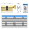 Bwintech 95mm(45/50T) Brass Euro Cylinder Lock,Door Barrel Lock,Thumbturn Knob with