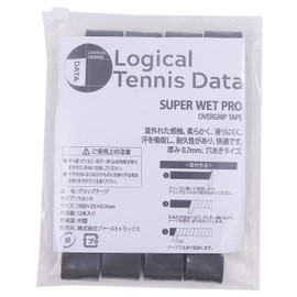 Logical Tennis Data Wet Grip Tape, Set of 12, Tennis Badminton (Black)