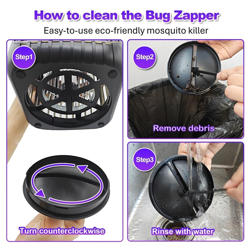 ZENO Dual-Panel Foldable Solar Bug Zapper Outdoor Indoor, 3-in-1 Solar